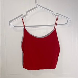 Garage red crop tank top